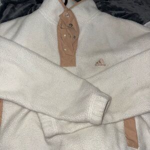 Adidas White Fleece Pullover